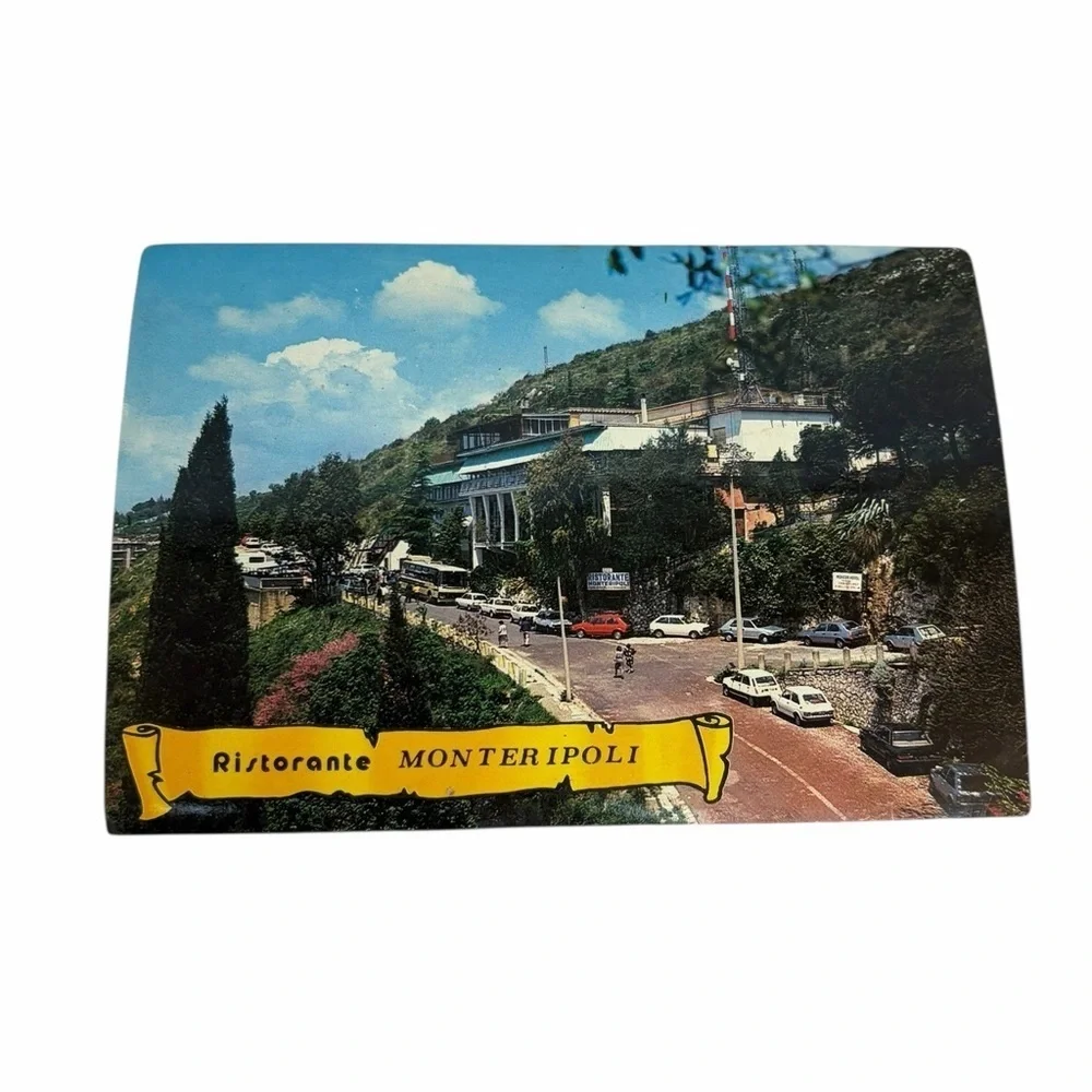 Vintage Italian Postcard Ristorante Monteripoli Scenic Hillside Road